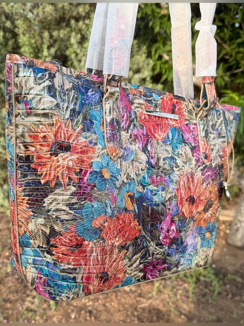 Brahmin Medium Asher Lasso Flowers Tote Melbourne Leather NWT PRICE FIRM $$$